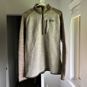 Patagonia Men’s Two-Tone Brown Better Sweater 1/4-Zip Fleece - L